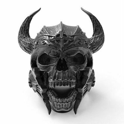 Gothic Punk Satanic Devil Skull Ring Vintage Steampunk Stainless Steel Ring Hiphop Motorcycle Rock Biker Jewelry