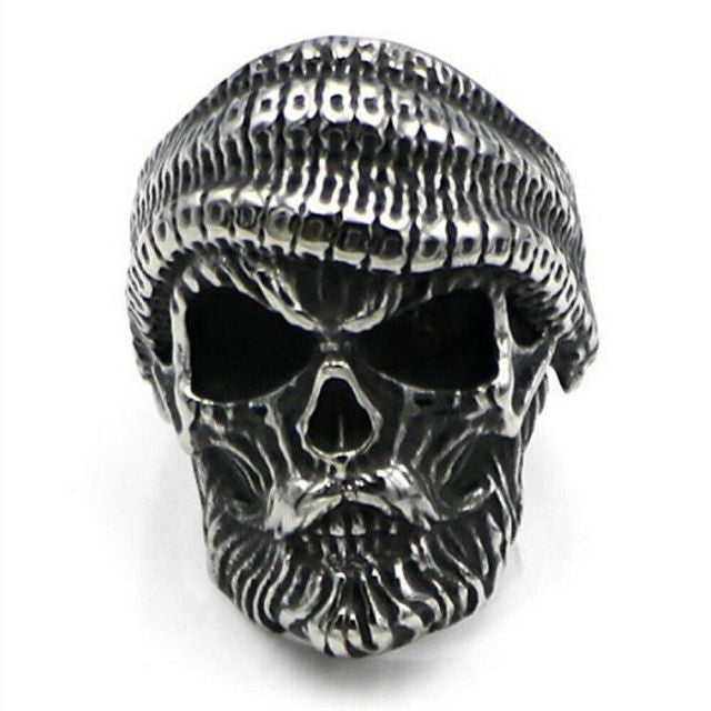 Gothic Punk Satanic Devil Skull Ring Vintage Steampunk Stainless Steel Ring Hiphop Motorcycle Rock Biker Jewelry