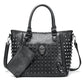 New Rivet Women Bag Pu Leather Crossbody Bag Purse Skull Handbag Quality Punk Shoulder Bag with Wallet Messenger Bag