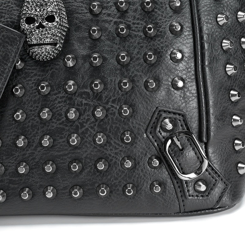 New Rivet Women Bag Pu Leather Crossbody Bag Purse Skull Handbag Quality Punk Shoulder Bag with Wallet Messenger Bag