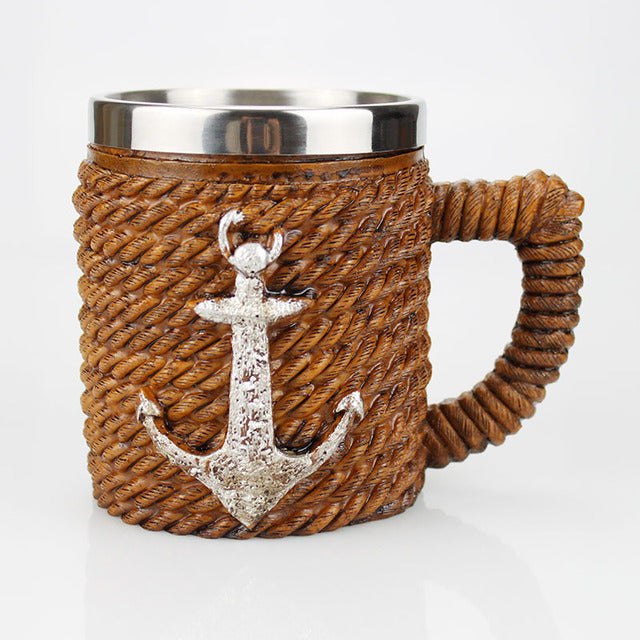 Skull Mug Contain Viking Skeleton Death Grim Knight Gothic Design Coffee Beer Tankard Mugs