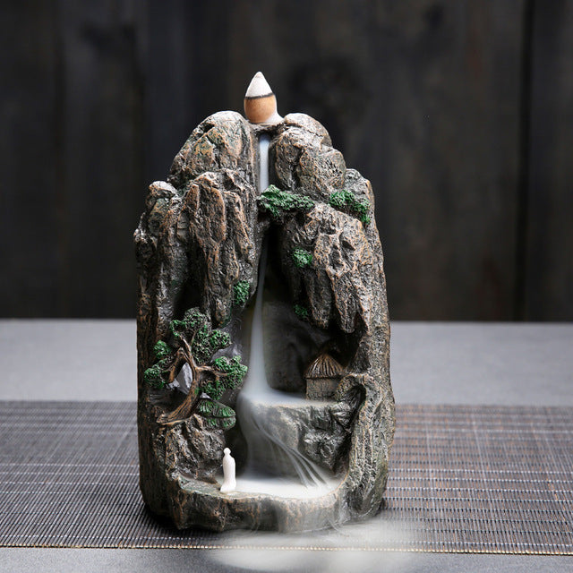 Ceramic Handicraft Windproof Waterfall Backflow Skull Incense Burner