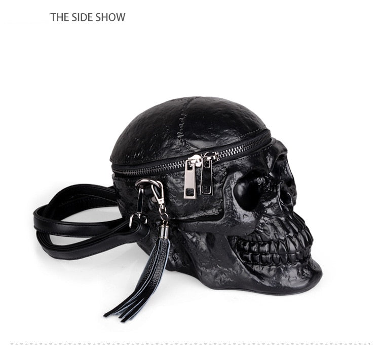 Originality Women Bag Funny Skeleton Head Black handbad Single Package Fashion Designer Satchel Package Skull Bags
