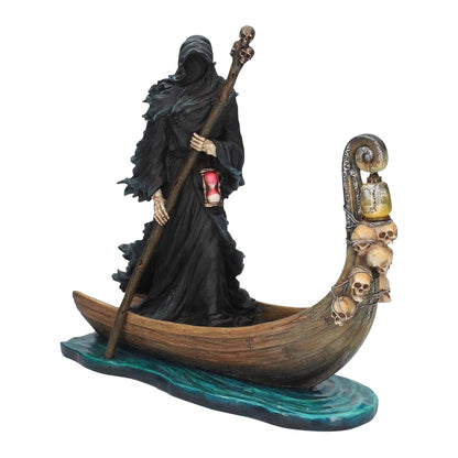 Black Man Rowing Boat Courtyard Statues Decoration Supplies