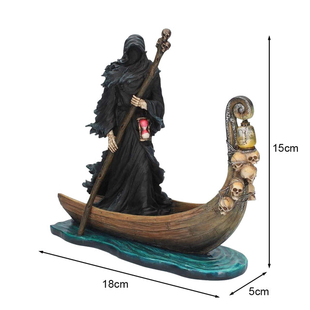 Black Man Rowing Boat Courtyard Statues Decoration Supplies