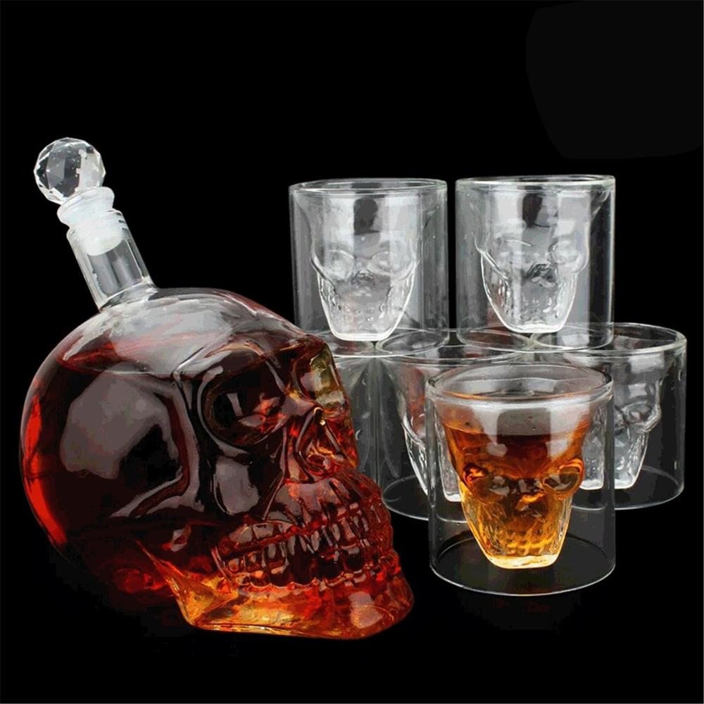 Glass Skull Bottle Creative Crystal Skull Whiskey Vodka Wine Bottle Vodka Bottle Skull Bottles Decanter