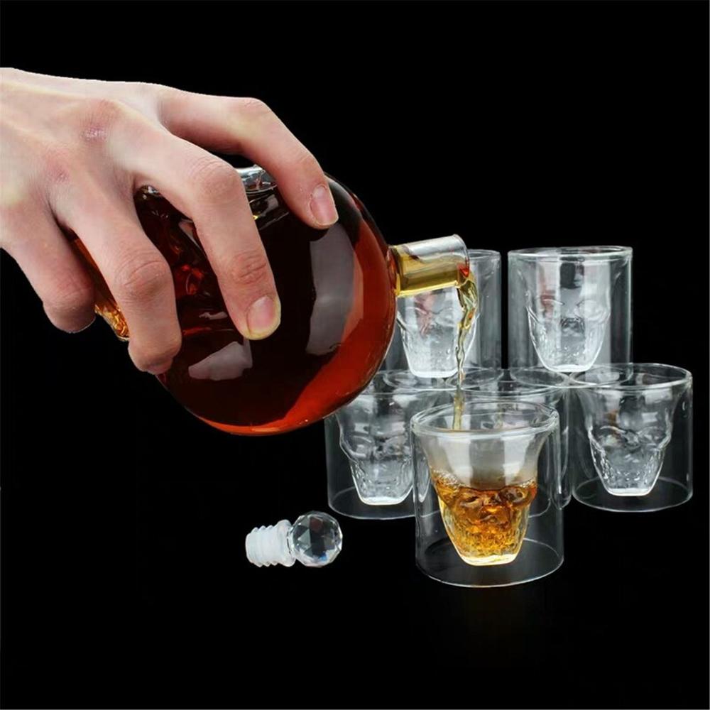 Glass Skull Bottle Creative Crystal Skull Whiskey Vodka Wine Bottle Vodka Bottle Skull Bottles Decanter