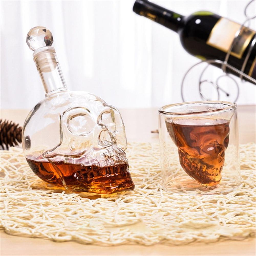 Glass Skull Bottle Creative Crystal Skull Whiskey Vodka Wine Bottle Vodka Bottle Skull Bottles Decanter