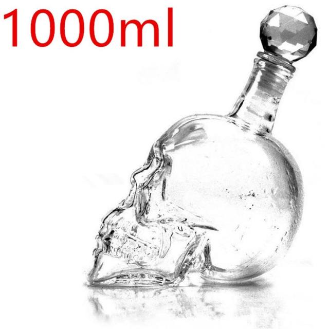 Glass Skull Bottle Creative Crystal Skull Whiskey Vodka Wine Bottle Vodka Bottle Skull Bottles Decanter