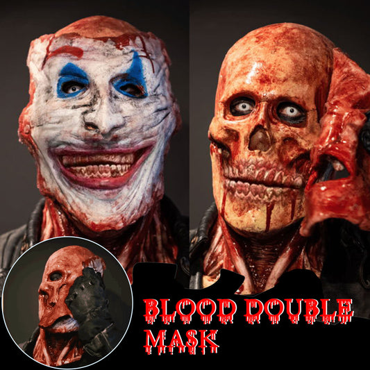 Halloween Double-layer Ripped Mask Bloody Horror Skull Latex Mask Scary cosplay