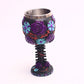 Skull Goblet Cup 3D Resin Stainless Steel Wine Glass Twilight Blooms Cups and Mugs