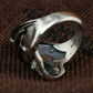 Gothic Punk Ring For Men Retro Skeleton Devil Male Ring Stainless Steel Skull Adjustable Adjustable Exaggeration