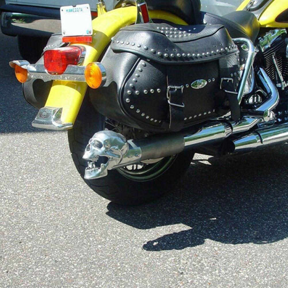 1pc Skull Head Car Motorcycle Exhaust Tip Decoration Metal