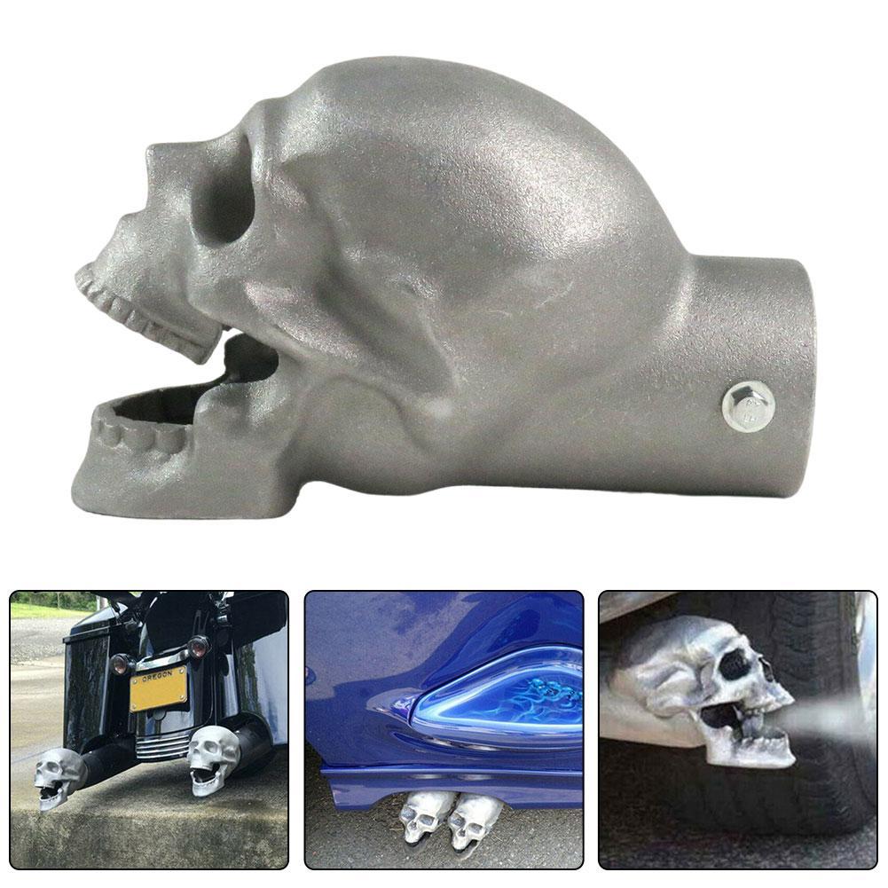 1pc Skull Head Car Motorcycle Exhaust Tip Decoration Metal