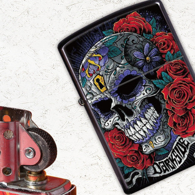 Windproof Lighter Metal Fashion Exquisite Skull Figure Grinding Wheel Lighter Cigarette Accessories