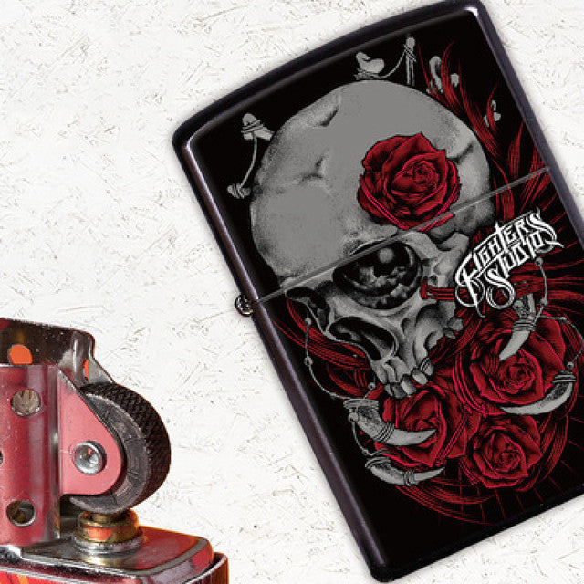 Windproof Lighter Metal Fashion Exquisite Skull Figure Grinding Wheel Lighter Cigarette Accessories