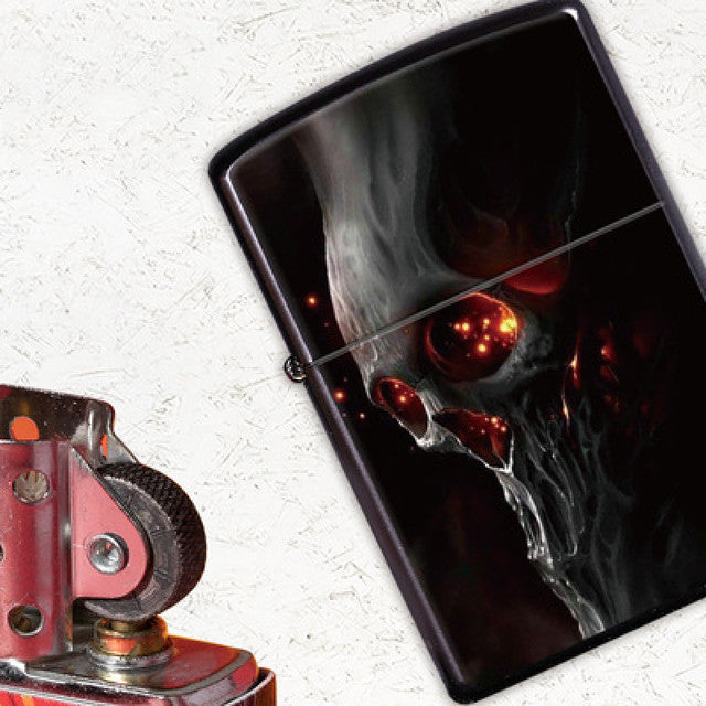 Windproof Lighter Metal Fashion Exquisite Skull Figure Grinding Wheel Lighter Cigarette Accessories