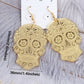 Acrylic Skull Earrings Halloween Dangle Earring Rose Gold Silver Mirror Earrings Laser Cutout