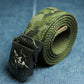 Canvas belt skull Metal tactics woven belt canvas belt Casual pants Cool