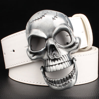 Big skull belt metal buckle skull belts Skeleton men punk rock belt performance hip hop girdle