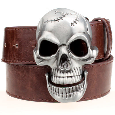 Big skull belt metal buckle skull belts Skeleton men punk rock belt performance hip hop girdle