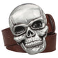 Goths wild style fashion men's belt big skull head metal buckle Smile skeleton