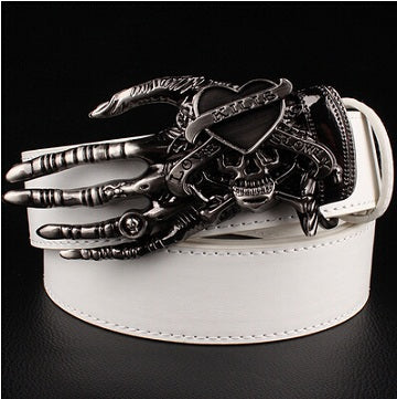 Men Punk Belt metal rock Belt Skull devil Ghost claw Belt buckle