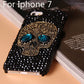 Handmade Diamond Metal saphire eye Skull back Cover phone case