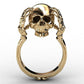 Hell Death Gold Skull Ring Man Never Fade Punk Biker High Quality SKull Claw Ring