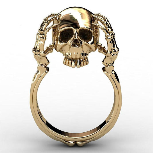 Hell Death Gold Skull Ring Man Never Fade Punk Biker High Quality SKull Claw Ring