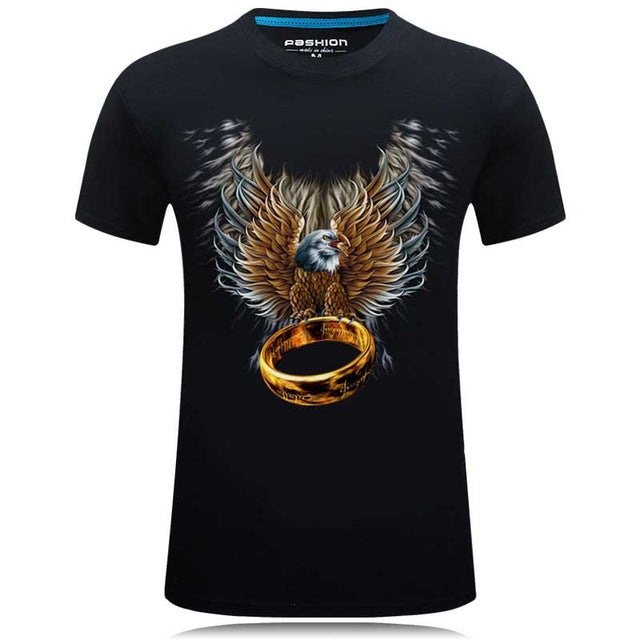 Horror Skull print O-neck t-shirt Casual Tee shirt plus size S-6xl high quality Tops cool Tees