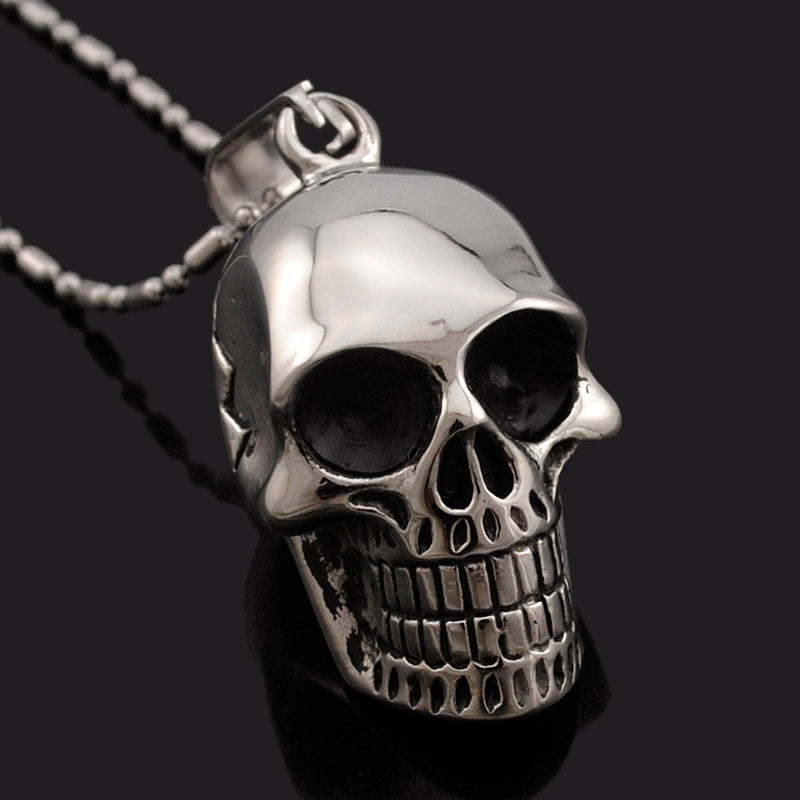Necklace Men,Biker Motorcycle Style Black Stainless Steel Skull Pendants Necklaces