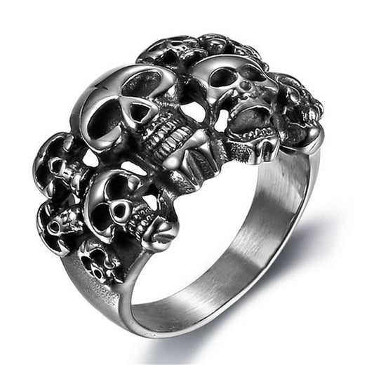 Famous Brands Vintage pirate skull Men's Rings Cool Sons  Anarchy Death Skull Ring