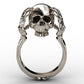 Hell Death Gold Skull Ring Man Never Fade Punk Biker High Quality SKull Claw Ring