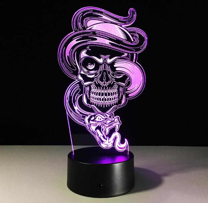 3D Ghost Illusion Night Light 7 Color Change bedroom LED desk table light lamp