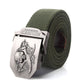 SupSindy canvas belt Pirate Skull Alloy buckle military men belt