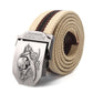 SupSindy canvas belt Pirate Skull Alloy buckle military men belt