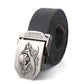 SupSindy canvas belt Pirate Skull Alloy buckle military men belt