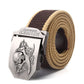 SupSindy canvas belt Pirate Skull Alloy buckle military men belt