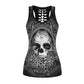 Women Fitness Tank Tops Gothic Punk Style O Neck Sleeveless Tee Tight Vest Tops