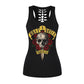 Women Fitness Tank Tops Gothic Punk Style O Neck Sleeveless Tee Tight Vest Tops