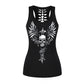 Women Fitness Tank Tops Gothic Punk Style O Neck Sleeveless Tee Tight Vest Tops