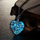 Caxybb Fashion New Creative Luminous Heart Crystal Pendant Necklace Glow In The Darkness