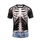 3D T Shirt Skull Short Sleeve Hip Hop Fashion Tee Shirt Homme Slim Fit Halloween Cosplay T-shirt