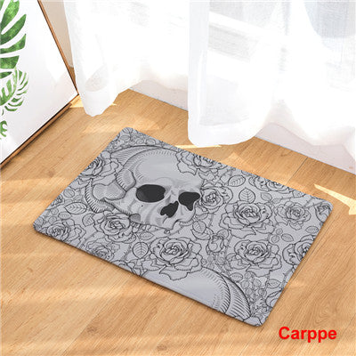 Fashion Style Skull Head  Print Carpets Anti-slip Floor Mat Outdoor Rugs Creative Front Door Mats