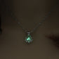 Luminous Glow In The Dark lotus Flower Shaped Pendant Necklace For Women Jewelry
