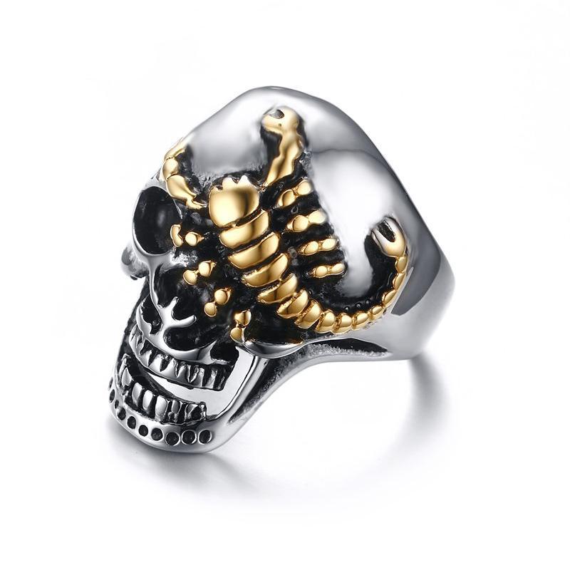 Skull Bone Biker Rings Punk Scorpion Stainless Steel Male Retro Jewelry