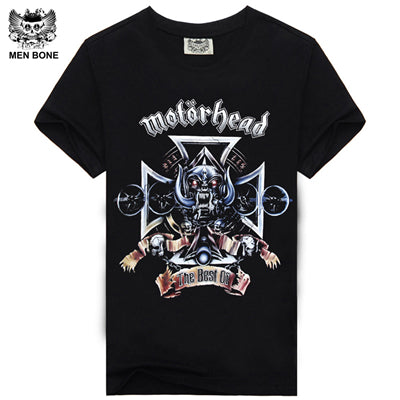 100% Cotton T-shirt Male Fashion Brand rock punish punk 3D skull Men T Shirt XXXL