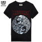 100% Cotton T-shirt Male Fashion Brand rock punish punk 3D skull Men T Shirt XXXL