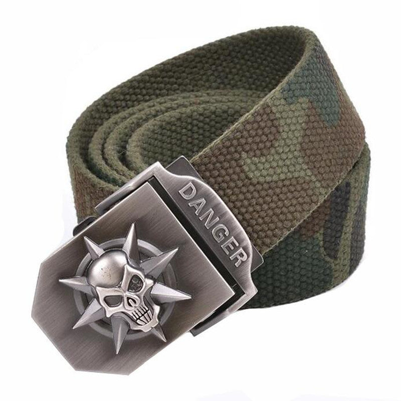 Fashion Men's Camouflage Canvas Belt Buckle Metal Tactical Belt